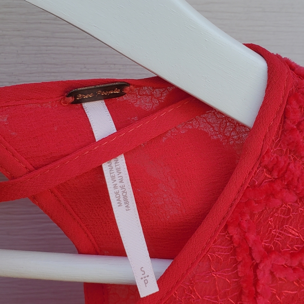 Free People Le Fleur Red Mini Dress Size S - Picture 6 of 8